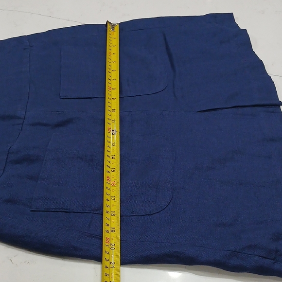 LOFT Deep Blue Women's Mini Skirt Sz 10 New With Tag 100% Linen - Picture 8 of 9
